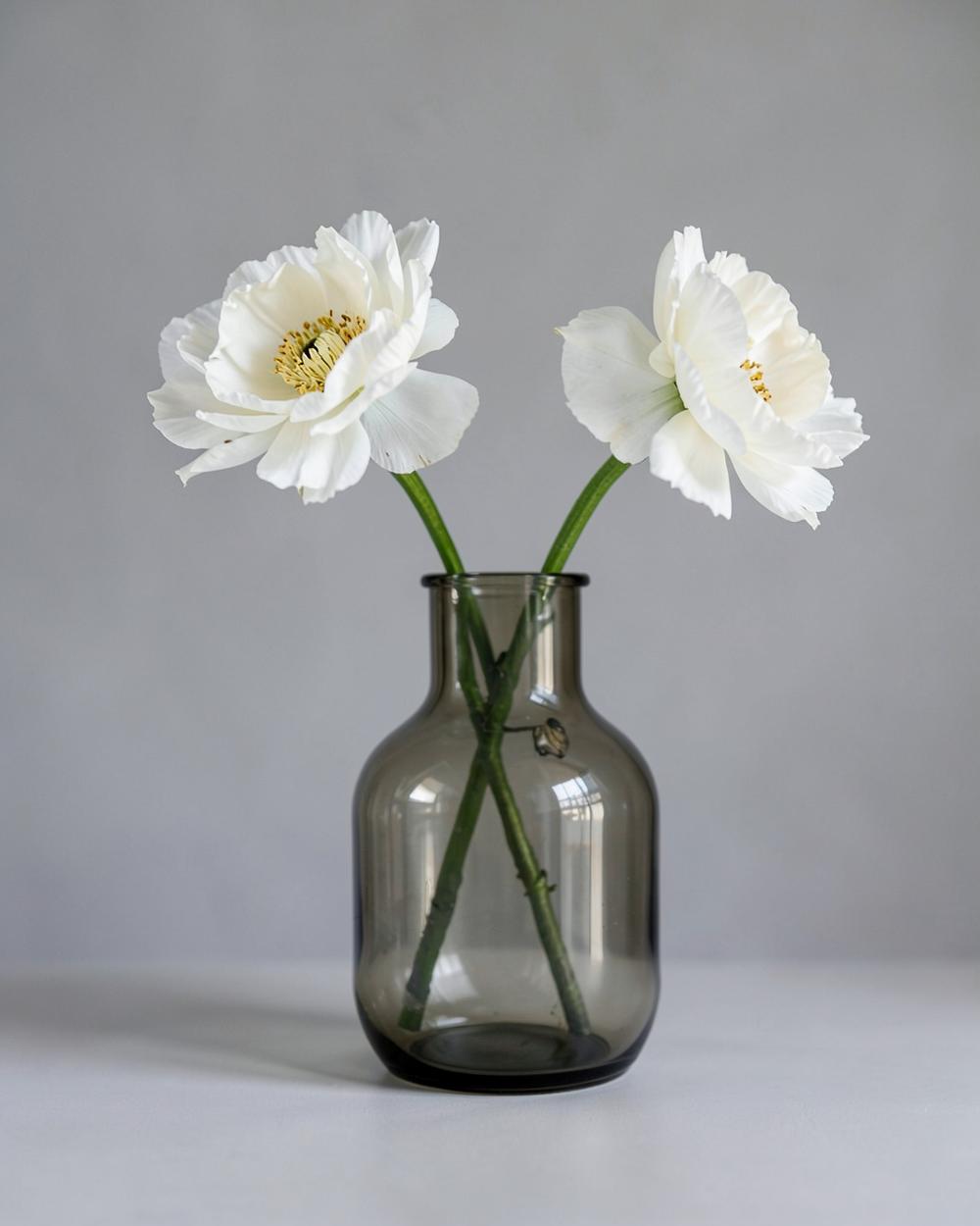 Fumo vase i røykfarget glass